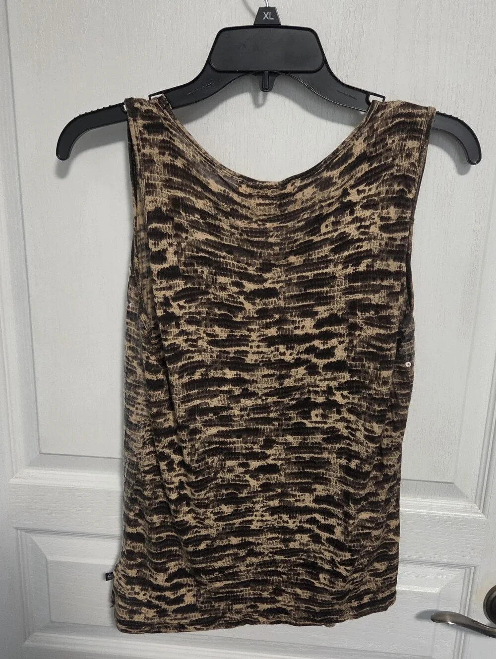 Michael Kors Sequins Tank Snakeskin Python Animal Print Black Brown Women Medium